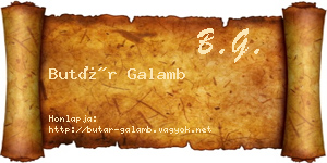 Butár Galamb névjegykártya
