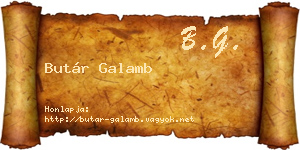 Butár Galamb névjegykártya