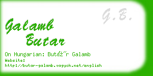 galamb butar business card